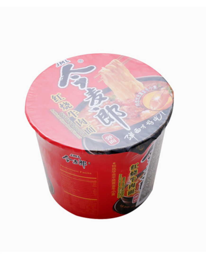 Nouilles instantanées saveur ragoût de boeuf (bol) JML 12/116g (今麦郎桶装红烧牛肉面)