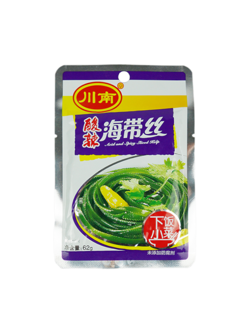 Algues acides et épicées en filaments CHUANNAN 62g (酸辣海带丝)