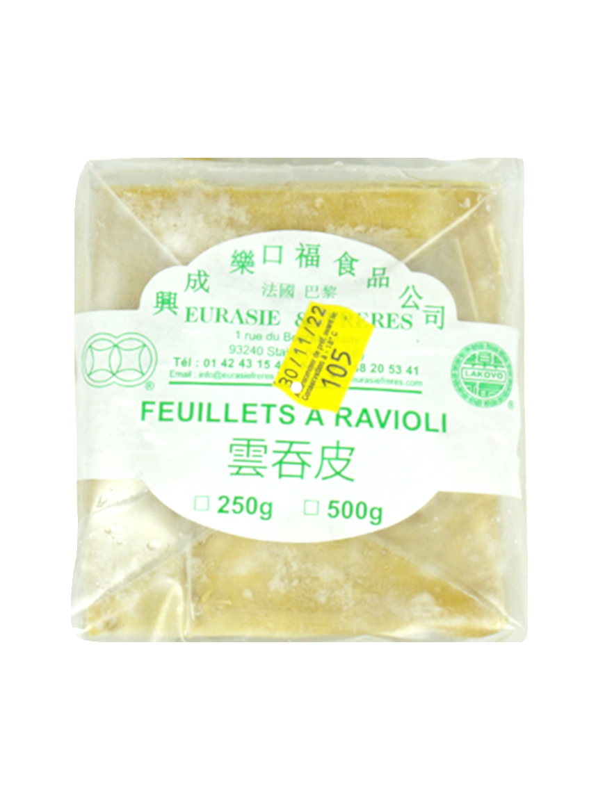 Feuilles pour raviolis EURASIE 1kg (乐口福云吞皮(大袋))