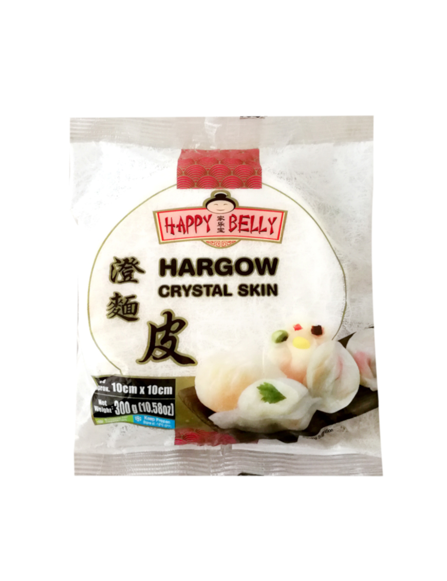 Feuilles pour dim sum (hargow) HAPPY BELLY 300g (澄麦面皮)