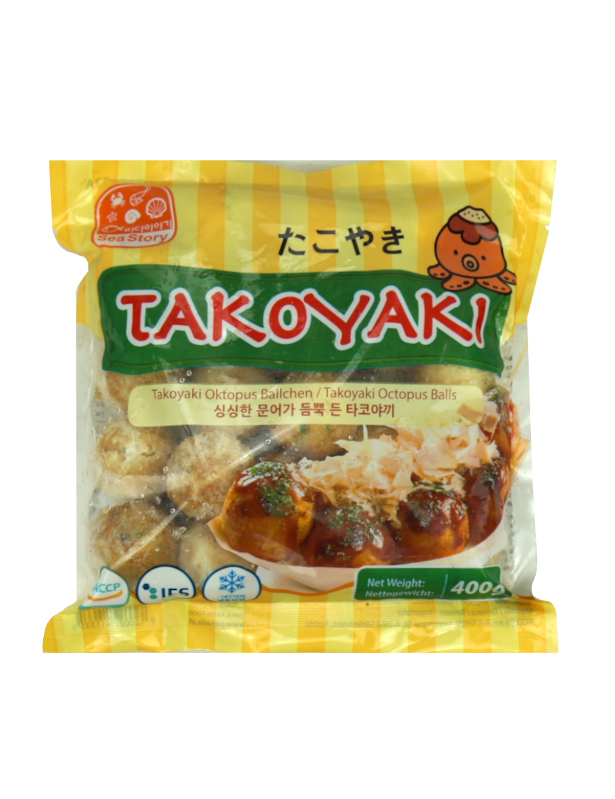 Takoyaki (boules de poulpe) 16PCS SEA STORY 400g (冻日本烧鱿鱼丸)
