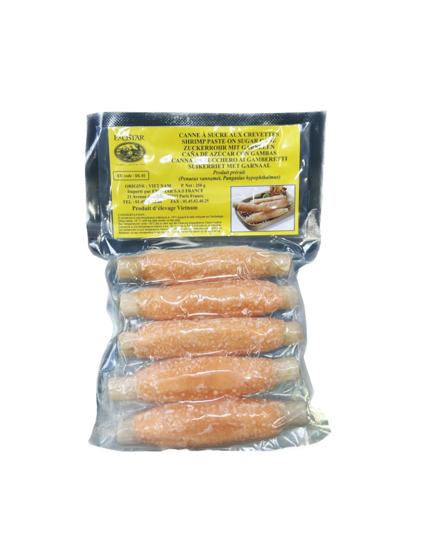 Cannes à sucre aux crevettes EXOSTAR 250g (冻越南蔗虾)
