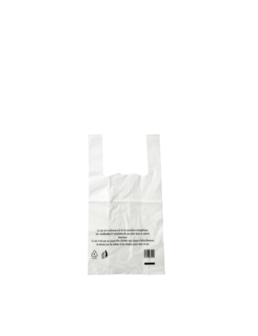 Sac blanc réutilisable 18x10x35cm 1000P (环保袋)