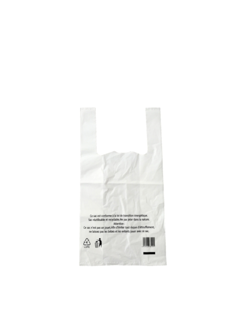 Sac blanc réutilisable 26x12x45cm 500P (环保袋)