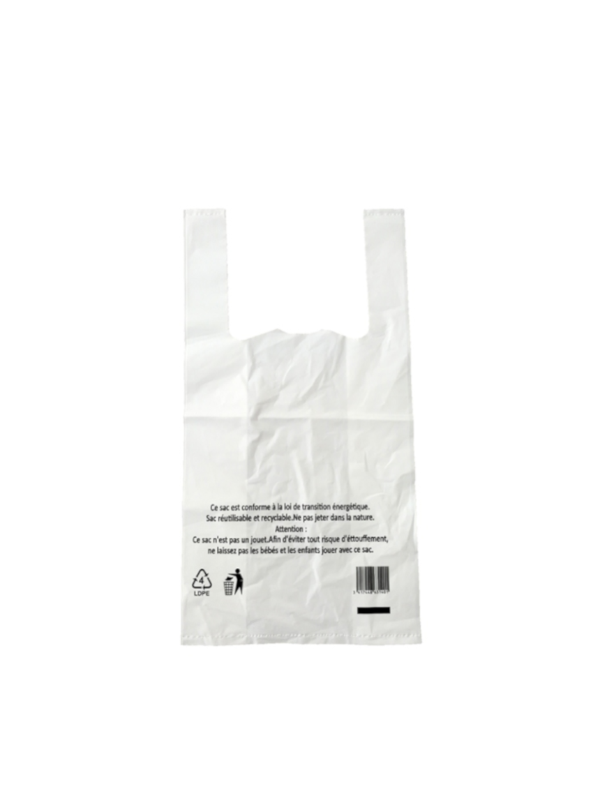 Sac blanc réutilisable 28x14x48CM 500P (环保袋)