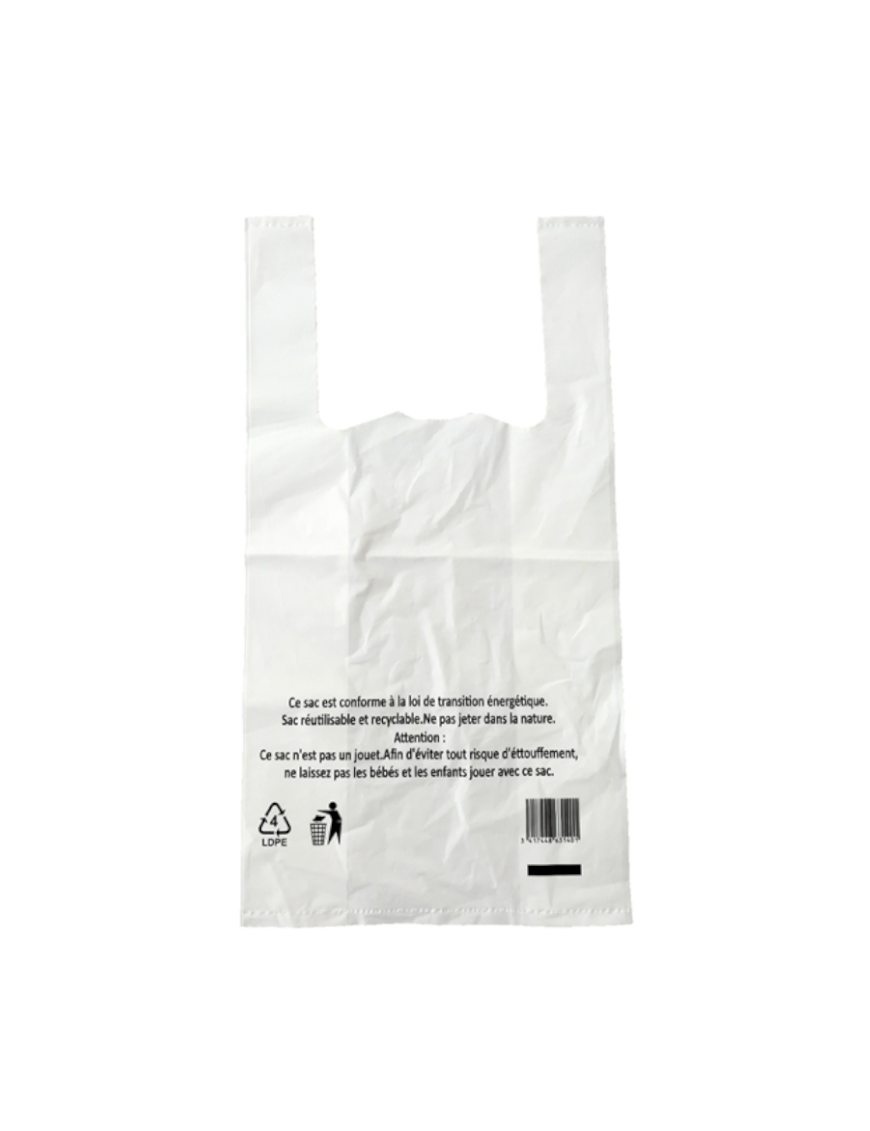 Sac blanc réutilisable 30x14x53cm (环保袋)
