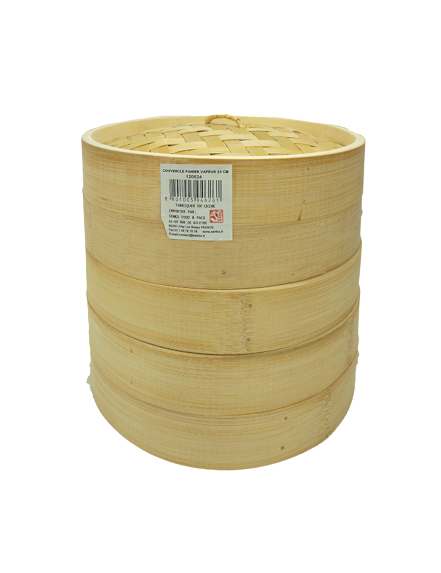 Panier vapeur avec couvercle en bambou SK 24cm (竹蒸笼盖 大号)