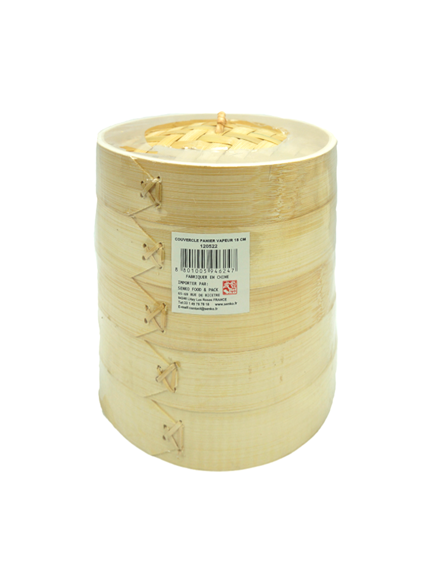 Panier vapeur avec couvercle en bambou SK 18cm (竹蒸笼盖 中号)