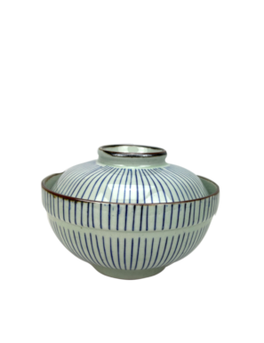 Bol à rayures avec couvercle 500ml (带盖碗)
