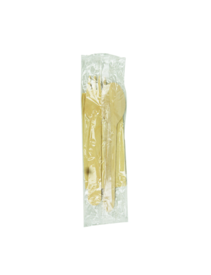 Kit de couverts (fourchette/cuillère) en bois SENKO 100PCS (桦木叉勺)