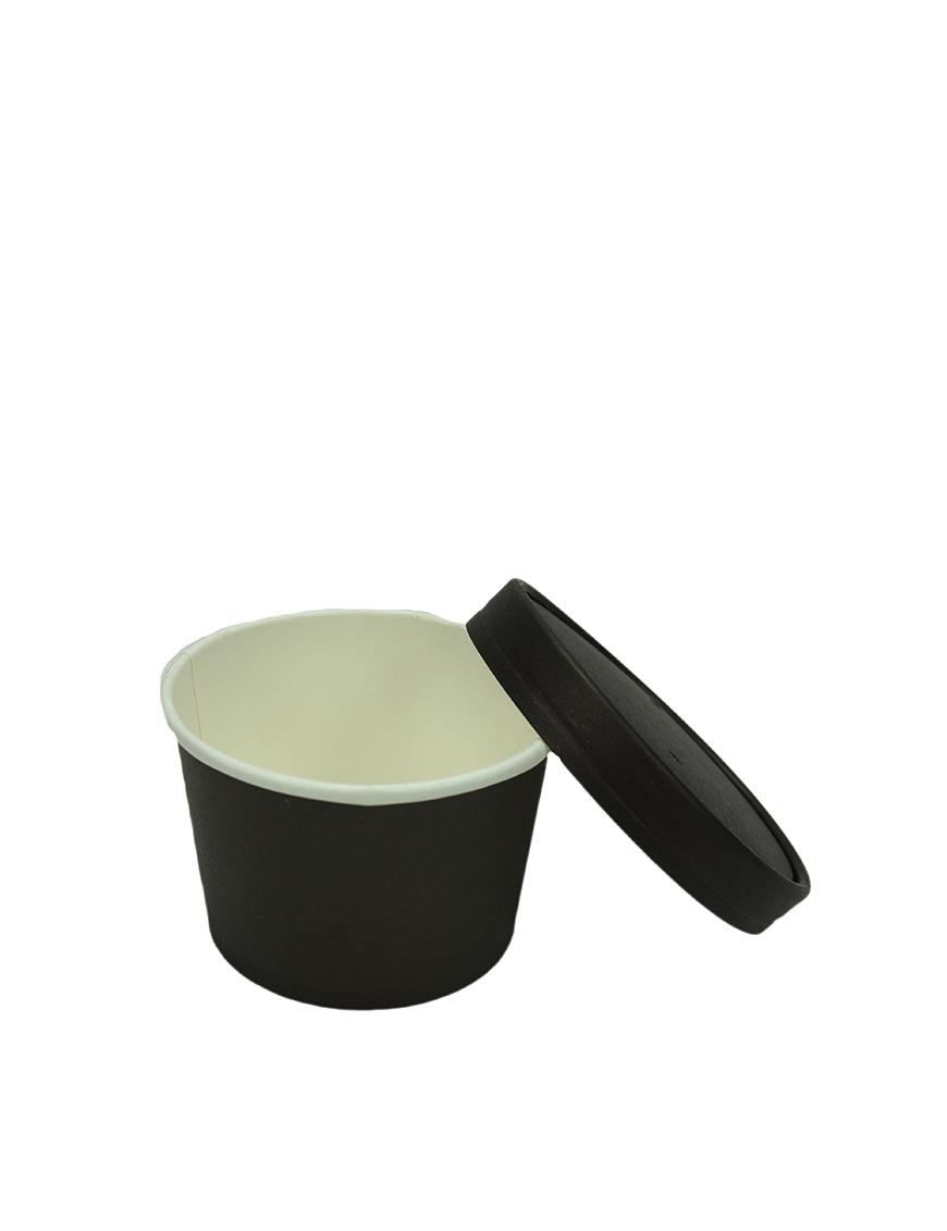 Bol à soupe noir KRAFT 250ml 1000PCS (牛皮纸汤盒(黑))