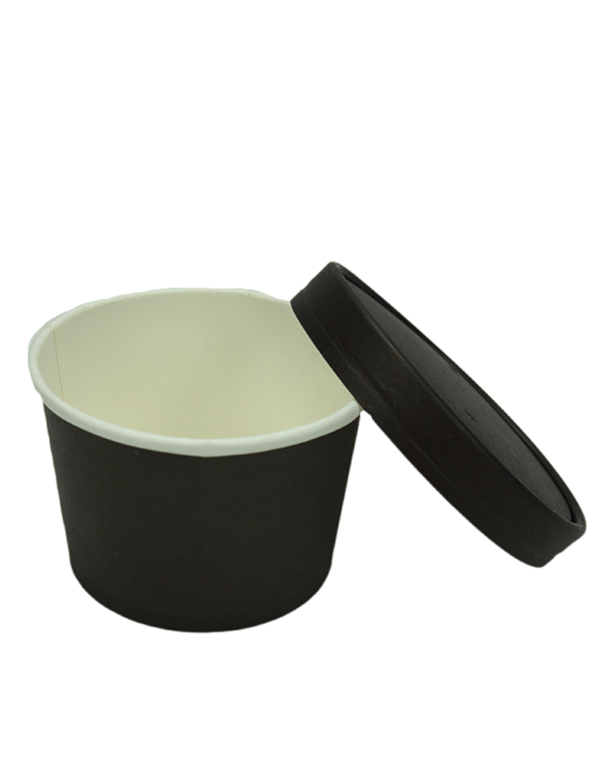 Bol à soupe noir KRAFT 370ml 1000PCS (牛皮纸汤盒(黑))