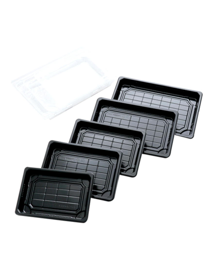 Boîtes à sushis avec couvercle SM5 400PCS 22x14x2cm (寿司外卖黑盒SM-5)