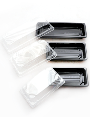 Boîtes à sushis avec couvercle SM6 400PCS 24x14x2cm (寿司外卖黑盒SM-6)