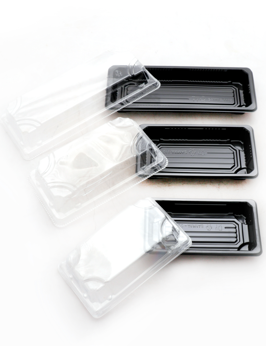 Boîtes à sushis avec couvercle SM6 400PCS 24x14x2cm (寿司外卖黑盒SM-6)