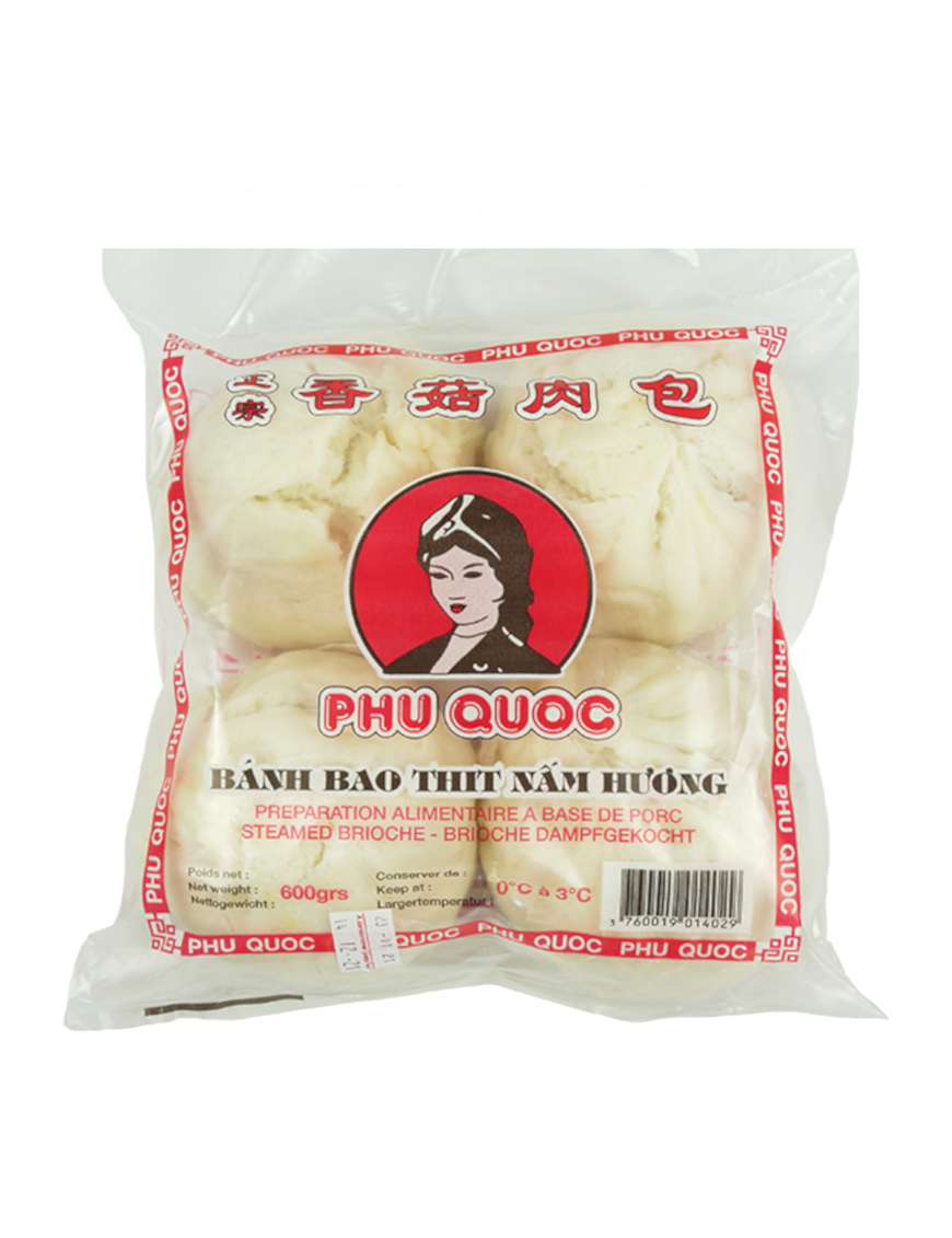 Brioches au porc et aux champignons PHUQUOC 600g 4PCS (正宗香菇肉包)