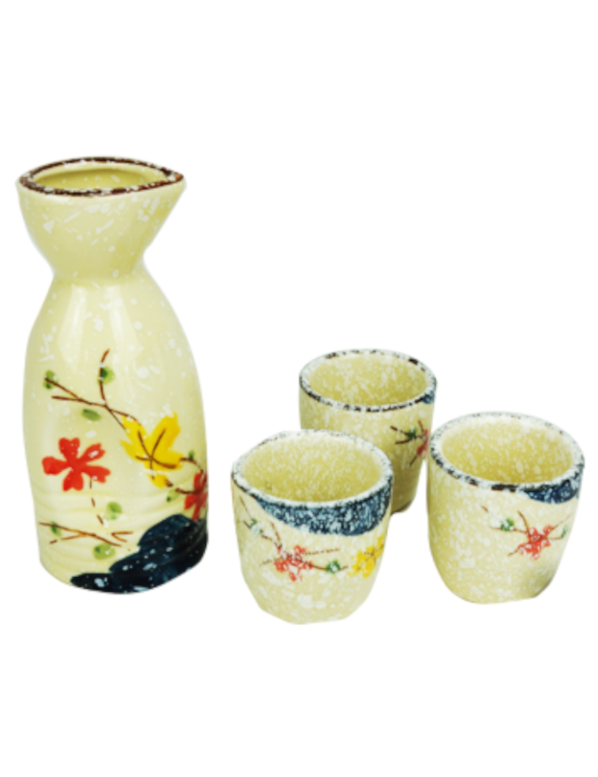 Ensemble (set) de saké fleurs 100ml/3X30ml (清酒套装(山花图))