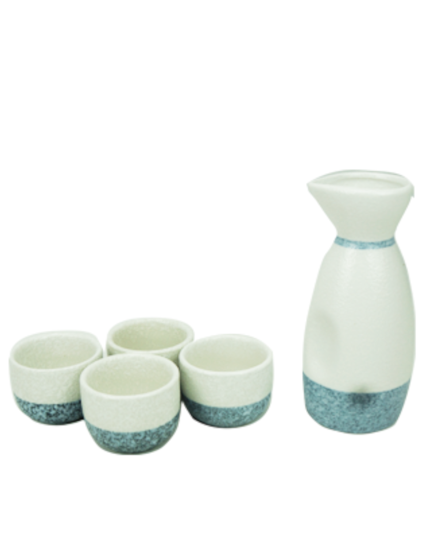 Ensemble (set) de saké 5PCS blanc  (白色清酒套装)