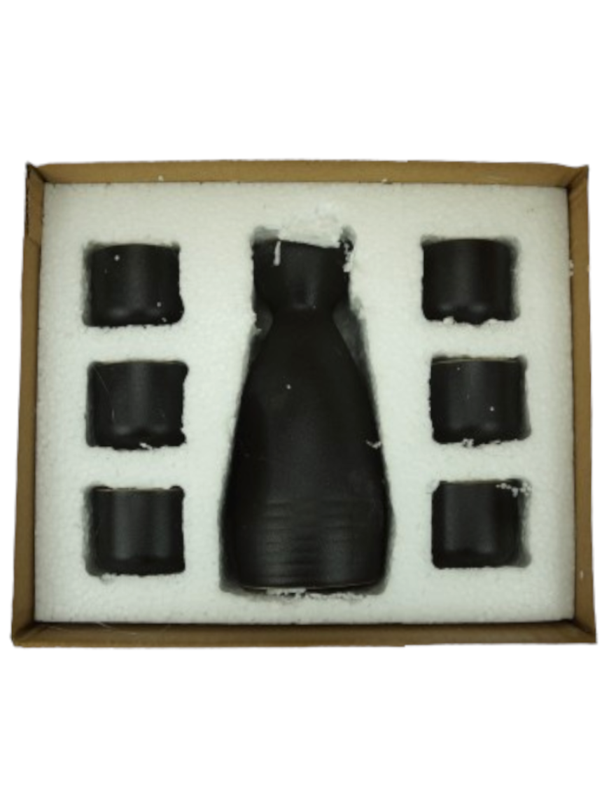 Ensemble (set) de saké 7PCS noir (黑紫砂清酒套装)