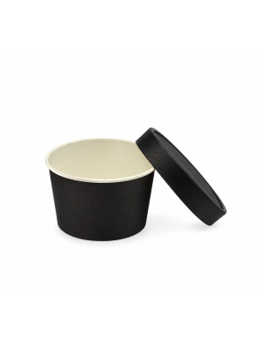 BOL KRAFT NOIR + COUVERCLE 250ML 1000P