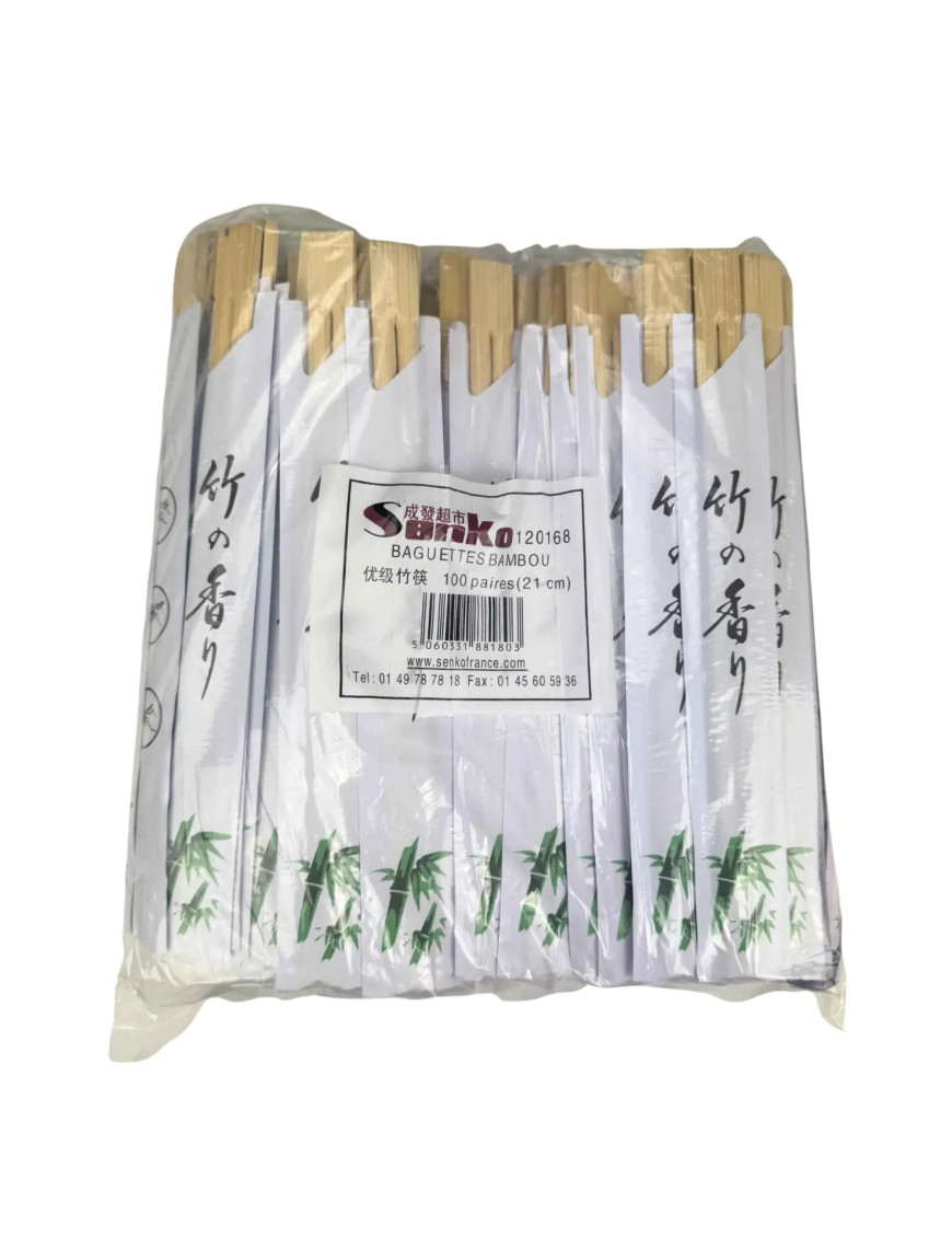 BAGUETTE JAPONAISE BLANCHE 21CM 100 PAIRES SENKO